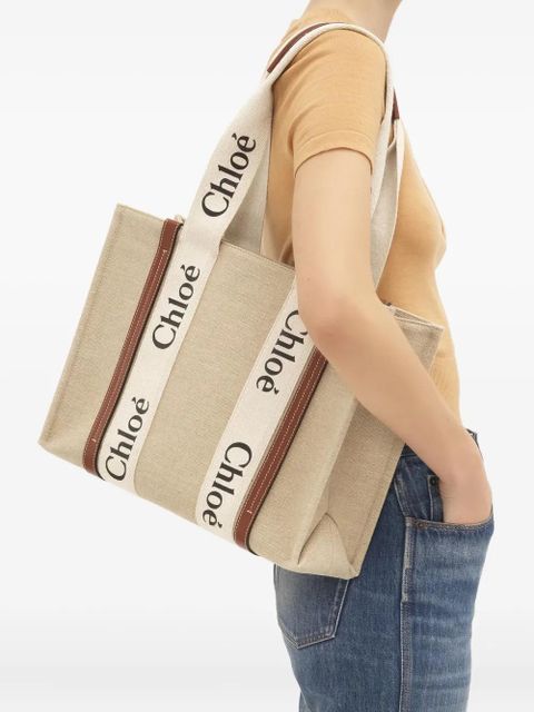Chloé logo-strap tote bag - Neutrals - zdjęcie produktu nr 2