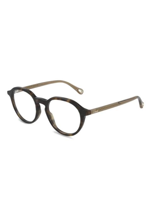 Chloé Eyewear tortoiseshell round-frame glasses - Brown - zdjęcie produktu nr 1