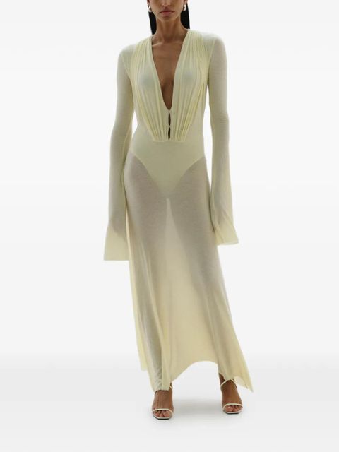 MANURÍ Suki long-sleeve draped dress - Yellow - zdjęcie produktu nr 2