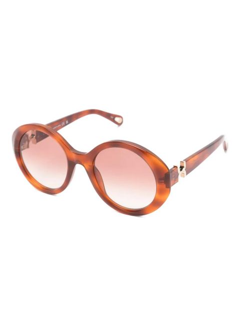 Chloé Eyewear logo sunglasses - Brown - zdjęcie produktu nr 2