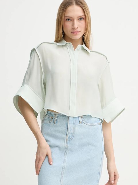 Day Birger et Mikkelsen koszula Eleanor damska kolor zielony relaxed z kołnierzykiem klasycznym DAY65243675 - zdjęcie produktu nr 1