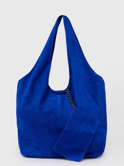 Answear.LAB torebka zamszowa kolor granatowy