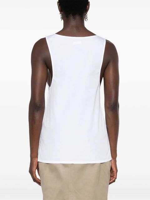 Saint Laurent semi-sheer henley tank top - White