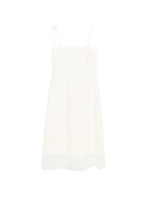 Valentino Garavani lace-trim midi dress - Neutrals - zdjęcie produktu nr 1