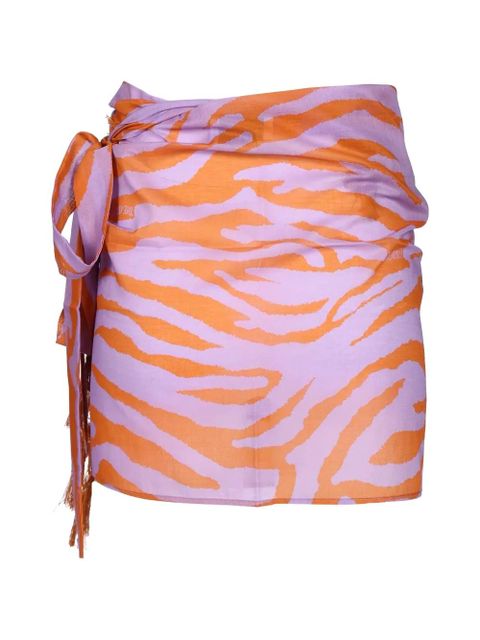 The Attico animal-print fringed skirt - Purple - zdjęcie produktu nr 2