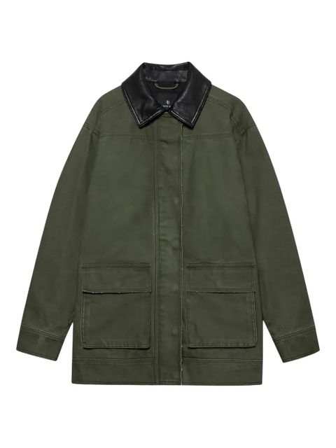ANINE BING contrast-collar jacket - Green - zdjęcie produktu nr 1