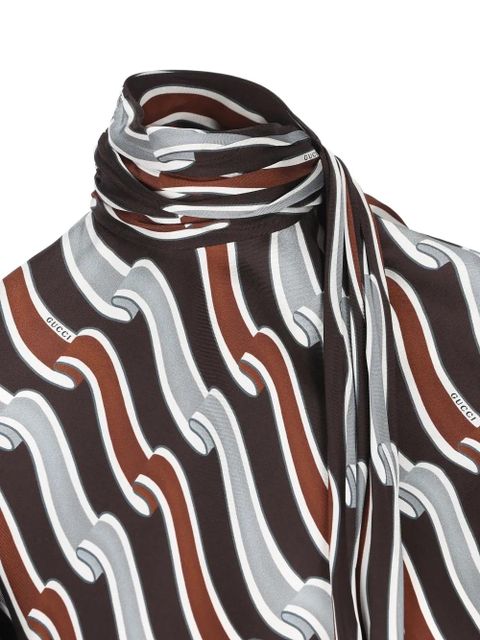 Gucci print silk blouse - Brown