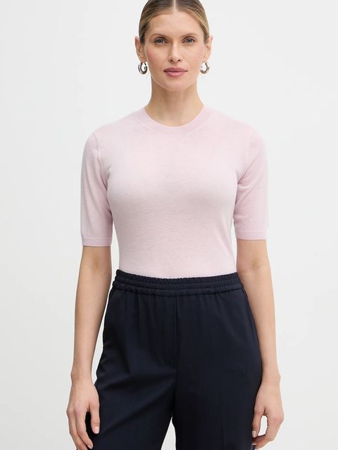 Weekend Max Mara t-shirt wełniany MAREA damski kolor różowy 2615361011600 - zdjęcie produktu nr 1