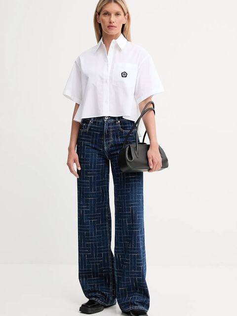 Kenzo koszula bawełniana damska kolor biały relaxed z kołnierzykiem klasycznym FF62CH2469LH - zdjęcie produktu nr 2