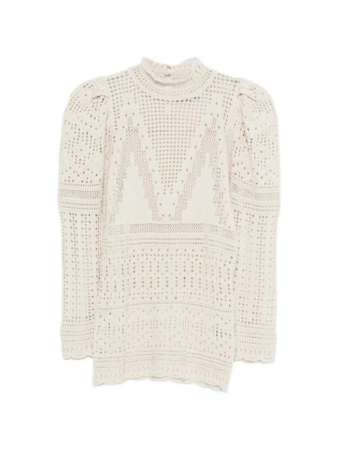 ISABEL MARANT Dahara crochet top - Neutrals - zdjęcie produktu nr 1