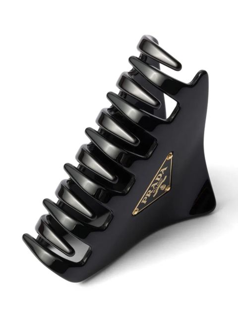 Prada logo-appliqué hair clip - Black - zdjęcie produktu nr 2