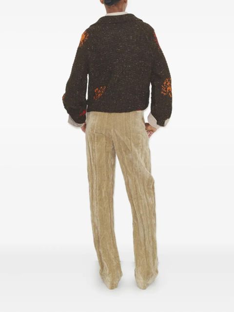 Tory Burch embroidery-detail sweater - Brown