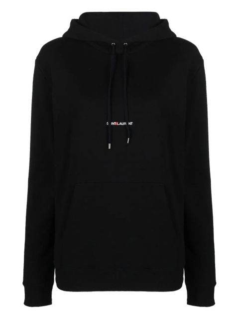 Saint Laurent logo-print drawstring hoodie - Black - zdjęcie produktu nr 1
