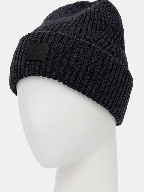 AllSaints czapka z dodatkiem wełny kolor granatowy 29AS101343