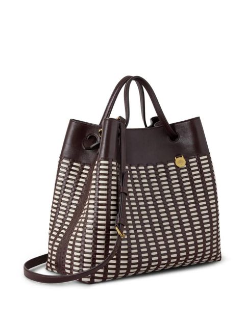Mulberry Ebony & Eggshell woven-design leather tote bag - Brown