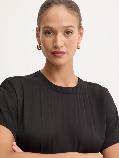 Twinset sukienka kolor czarny midi prosta 242TP2402