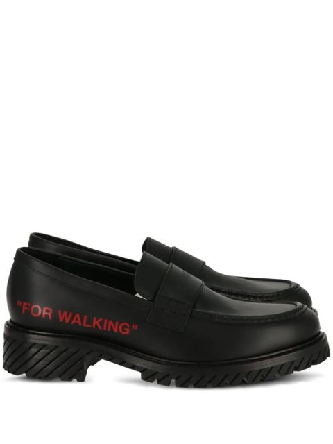 Off-White slogan-print loafers - Black - zdjęcie produktu nr 1