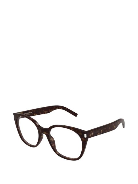 Saint Laurent Eyewear tortoiseshell-effect cat-eye glasses - Brown - zdjęcie produktu nr 2