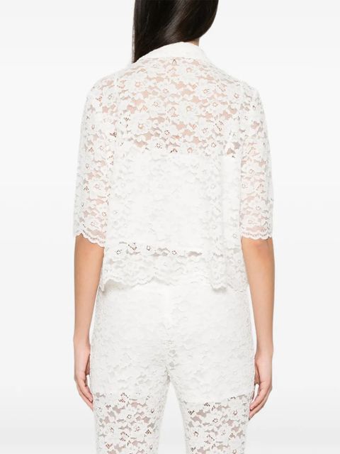 TWINSET lace-patterned short-sleeve shirt - White
