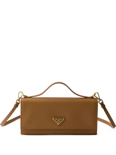 Prada Saffiano leather wallet with shoulder strap - Neutrals - zdjęcie produktu nr 1