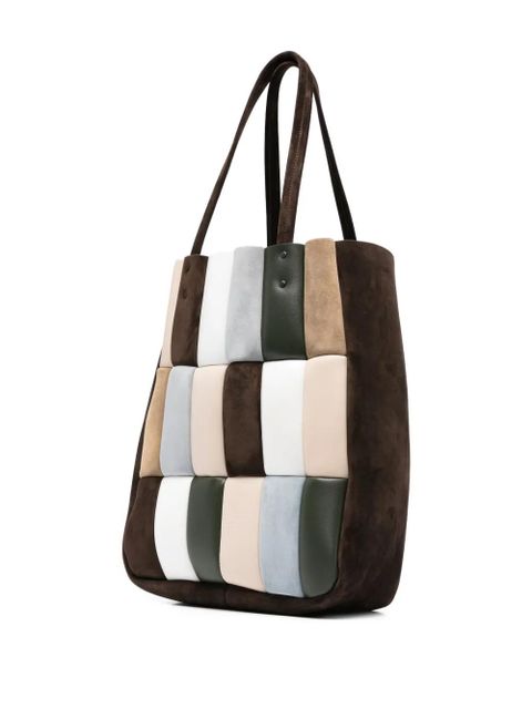 KHAITE Zoe patchwork suede tote bag - Brown