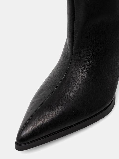 Answear.LAB kozaki skórzane kolor czarny na szpilce