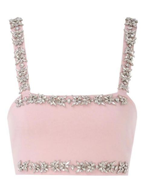 ZIMMERMANN square-neck crystal-embellished top - Pink - zdjęcie produktu nr 1