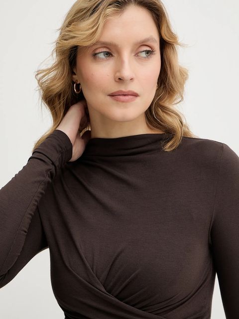 La Mania bluzka KADDY damskie kolor brązowy KADDY