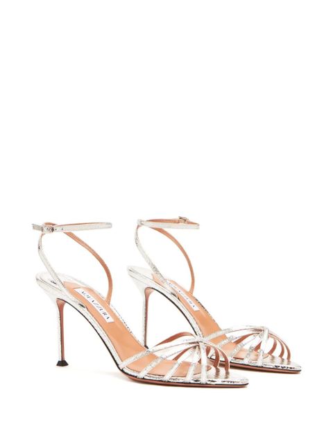 Aquazzura 85mm leather sandals - Silver