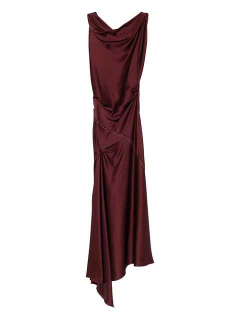 Victoria Beckham Posy draped midi dress - Red - zdjęcie produktu nr 1