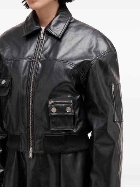 GANNI ruffled-collar jacket - Black