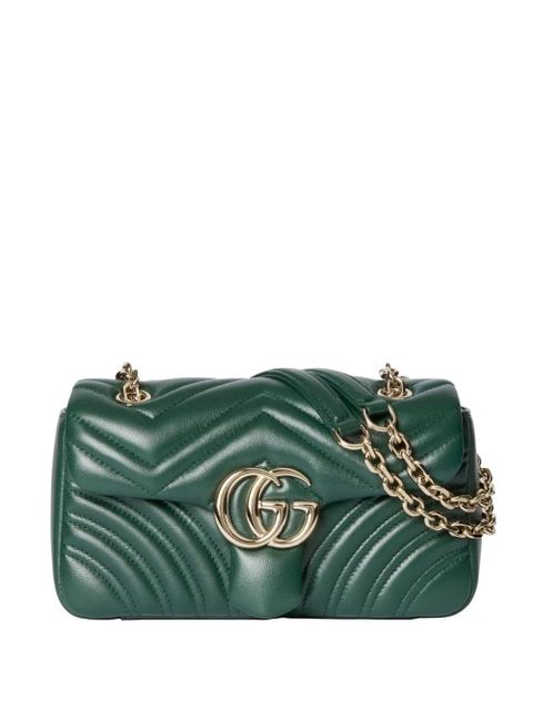 Gucci small GG Marmont chevron-quilted shoulder bag - Green - zdjęcie produktu nr 1