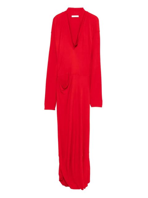 LEMAIRE cowl-neck pocket dress - Red - zdjęcie produktu nr 1