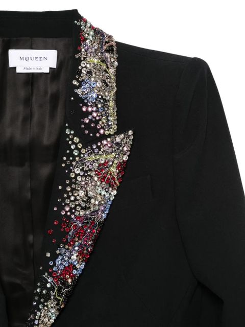 Alexander McQueen embellished-collar blazer - Black - zdjęcie produktu nr 2