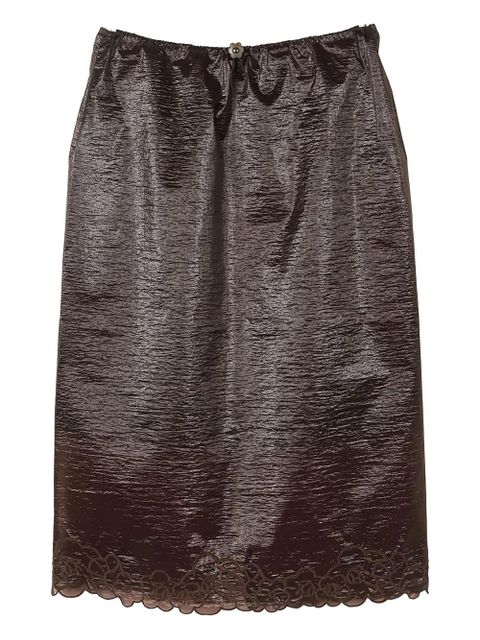 Cecilie Bahnsen floral-trim briaskirt skirt - Brown