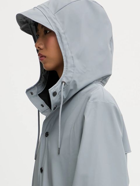 Rains kurtka przeciwdeszczowa 12020 Long Jacket W3 kolor szary przejściowa 12020