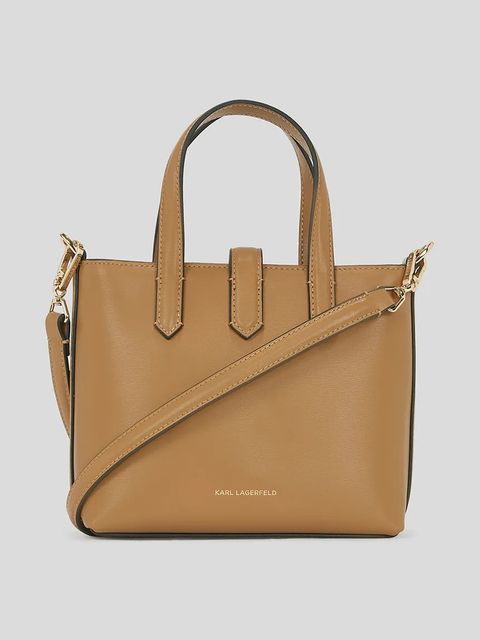 Karl Lagerfeld torebka skórzana K/AUTOGRAPH kolor brązowy A3W30151