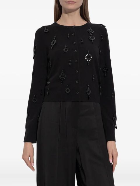 Tory Burch embellished button-fastening sweater - Black