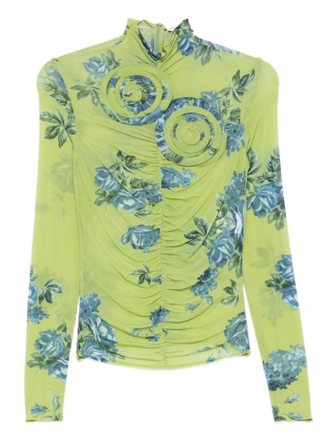 Magda Butrym floral-print gathered top - Green - zdjęcie produktu nr 1