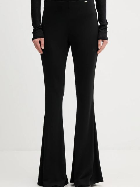 Gaudi spodnie damskie kolor czarny dzwony high waist 521FD24005 - zdjęcie produktu nr 1