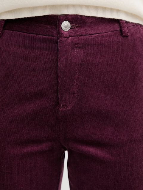 United Colors of Benetton spodnie sztruksowe kolor granatowy fason cygaretki high waist 4MIQDF07W