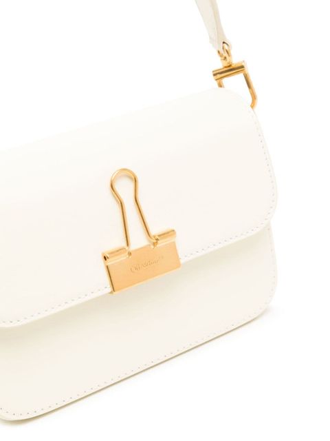 Off-White logo-plaque shoulder bag - Neutrals