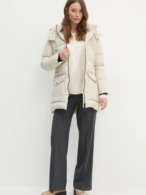 Sisley sweter wełniany damski kolor beżowy lekki 1044M103K