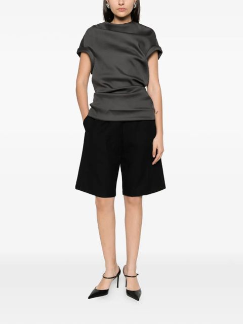 KHAITE draped high-neck blouse - Grey - zdjęcie produktu nr 2