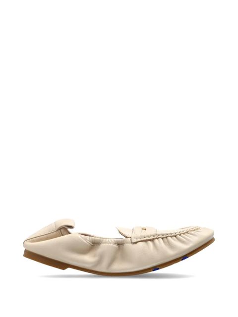 Burberry Fawn ruched leather ballet flats - Neutrals - zdjęcie produktu nr 1
