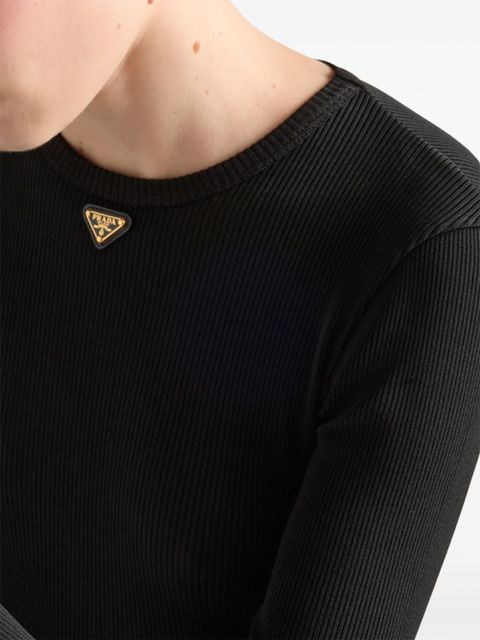 Prada ribbed-knit midi dress - Black