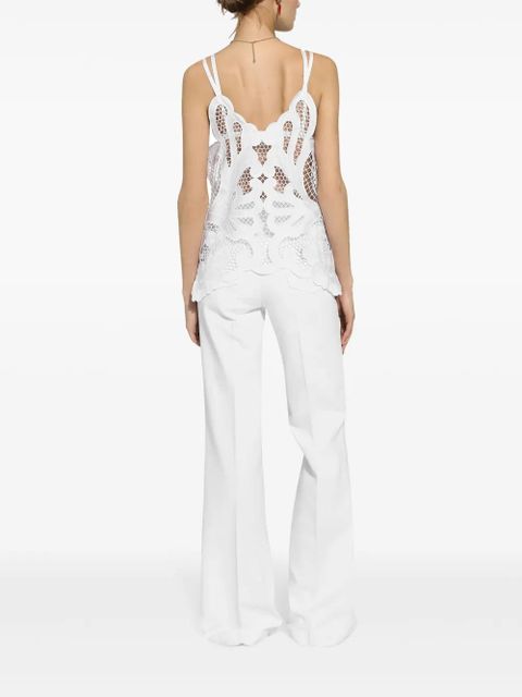 Dolce & Gabbana cut-out detailed cotton top - White