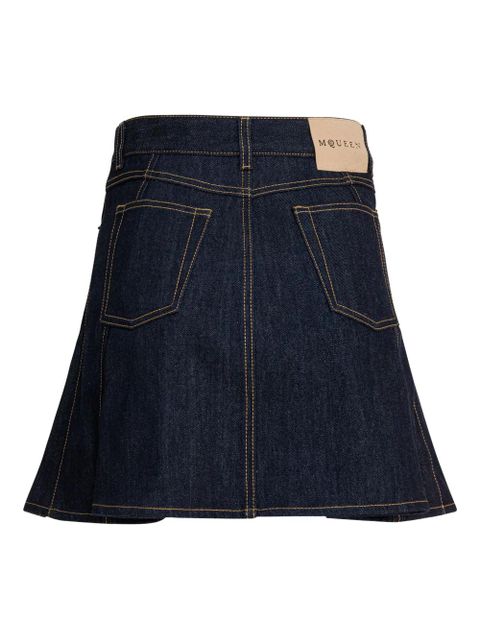 Alexander McQueen flared denim skirt - Blue