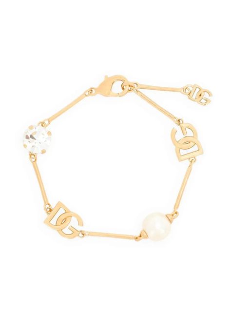Dolce & Gabbana DG-plaque crystal-embellished bracelet - Gold - zdjęcie produktu nr 1