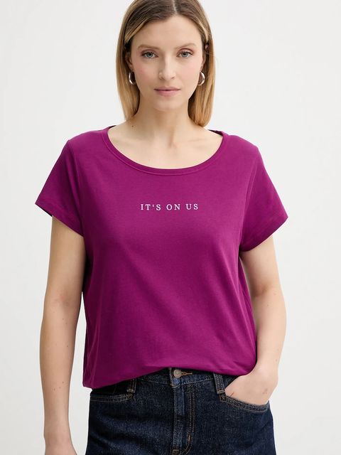 Marc O'Polo t-shirt bawełniany damski kolor różowy 506206751431 - zdjęcie produktu nr 1